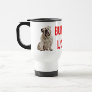 Engelse Bulldog Puppy Hond Rode Liefde Hart Reisbeker