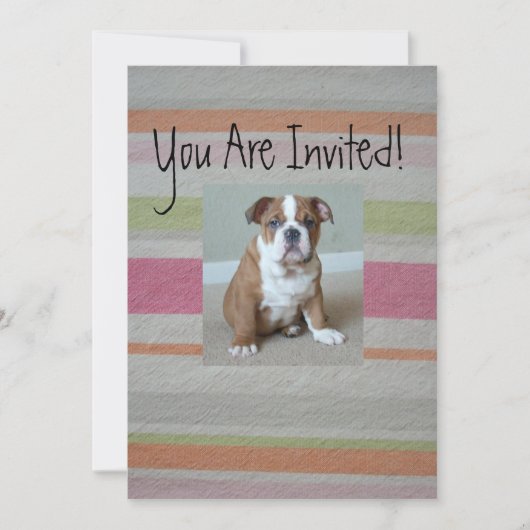 Engelse bulldog Puppy Invitations Kaart (Voorkant)