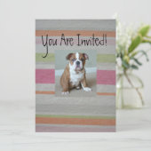 Engelse bulldog Puppy Invitations Kaart (Staand voorkant)