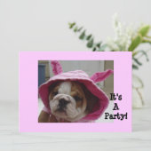 Engelse bulldog Puppy Invitations Kaart (Staand voorkant)