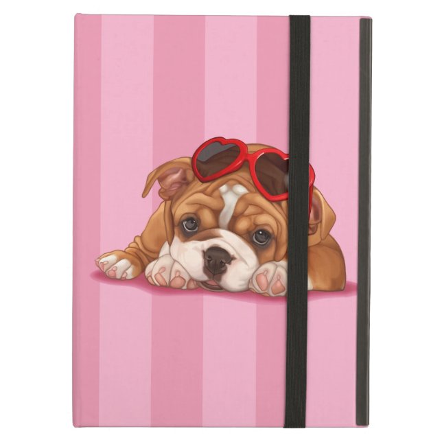 Engelse bulldog Puppy iPad Air Hoesje (Voorkant Gesloten)