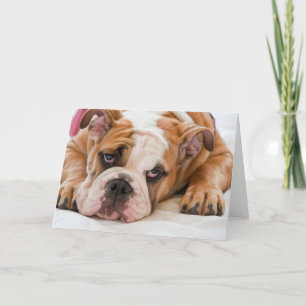 Engelse bulldog puppy kaart
