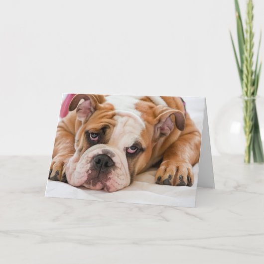 Engelse bulldog puppy kaart (Voorkant)