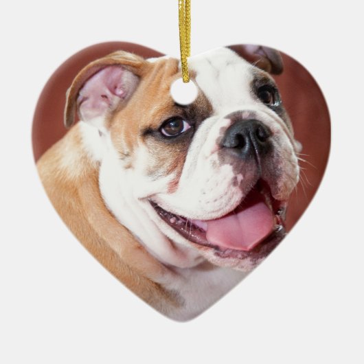 Engelse bulldog Puppy Keramisch Ornament (Voorkant)