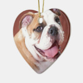 Engelse bulldog Puppy Keramisch Ornament (Links)