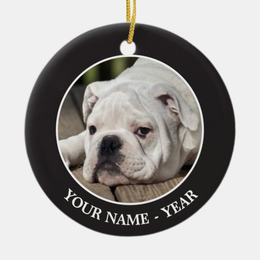 Engelse bulldog Puppy Keramisch Ornament (Voorkant)