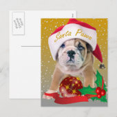 Engelse Bulldog Puppy Kerst Kaarten Feestdagenkaart (Voorkant / Achterkant)