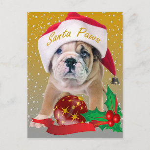 Engelse Bulldog Puppy kerstkaarten Feestdagenkaart