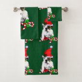 Engelse Bulldog Puppy Kerstmis Bad Handdoek (Insitu)