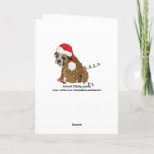 Engelse Bulldog Puppy Kerstmis Feestdagen Kaart (Achterkant)
