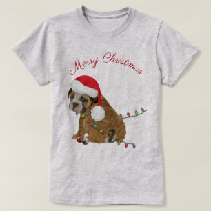 Engelse Bulldog Puppy Kerstmis T-shirt