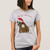 Engelse Bulldog Puppy Kerstmis T-shirt (Voorkant)