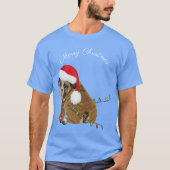 Engelse Bulldog Puppy Kerstmis T-shirt (Voorkant)