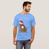 Engelse Bulldog Puppy Kerstmis T-shirt (Voorkant volledig)
