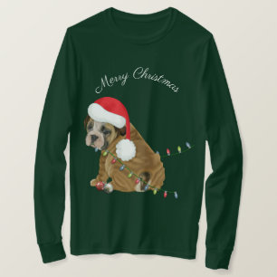 Engelse Bulldog Puppy Kerstmis T-shirt