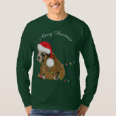 Engelse Bulldog Puppy Kerstmis T-shirt (Voorkant)