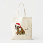 Engelse Bulldog Puppy Kerstmis Tote Bag (Voorkant)