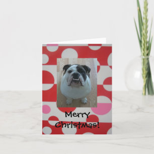 Engelse bulldog puppy Merry kerstkaarten Feestdagen Kaart