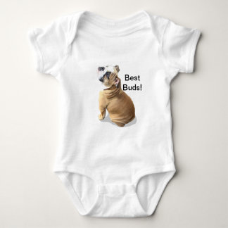 Engelse bulldog puppy met hartontwerp CUSTOMIZE Romper