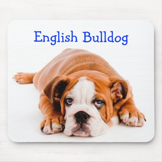 Engelse Bulldog Puppy Mousepad Muismat (Voorkant)