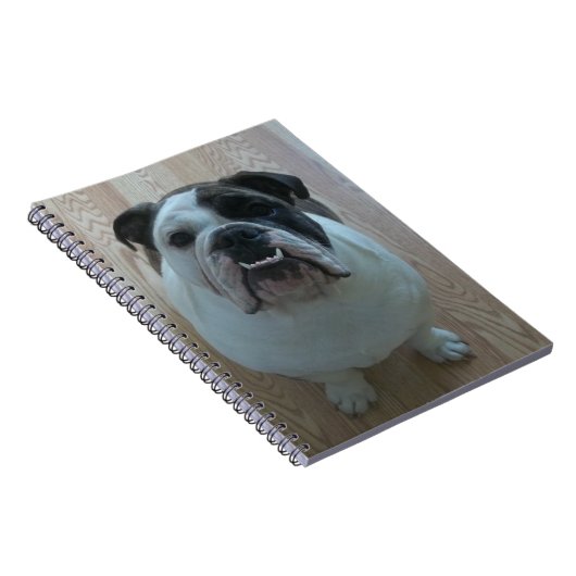 Engelse bulldog puppy notebook notitieboek (Rechterzijde)