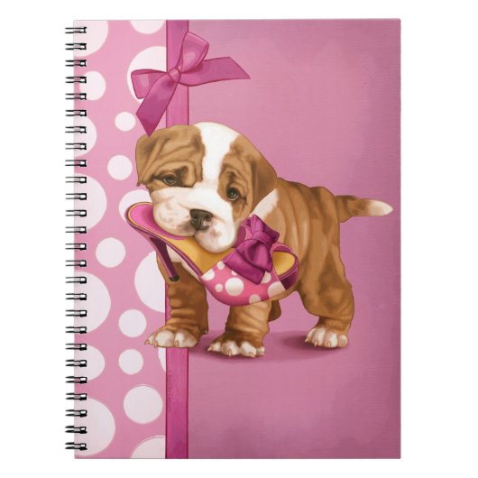 Engelse bulldog Puppy Notitieboek (Voorkant)