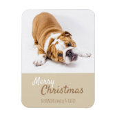 Engelse Bulldog Puppy Photo met Kerstmis Aangepast Magneet (Verticaal)