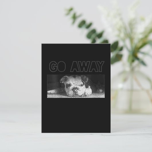 Engelse Bulldog Puppy Social Distance gaat weg Bedankkaart (Staand voorkant)