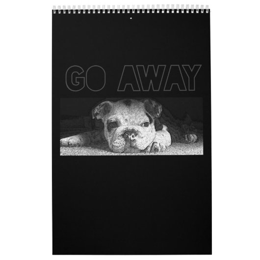 Engelse Bulldog Puppy Social Distance gaat weg Kalender (Hoes)