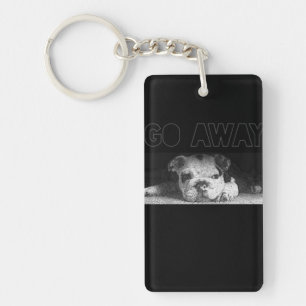 Engelse Bulldog Puppy Social Distance gaat weg Sleutelhanger
