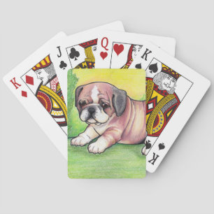 Engelse Bulldog Puppy speelkaarten