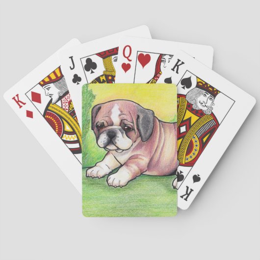 Engelse Bulldog Puppy speelkaarten (Achterkant)
