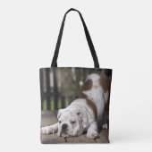 Engelse bulldog Puppy Tote Bag (Achterkant)