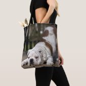 Engelse bulldog Puppy Tote Bag (Dichtbij)