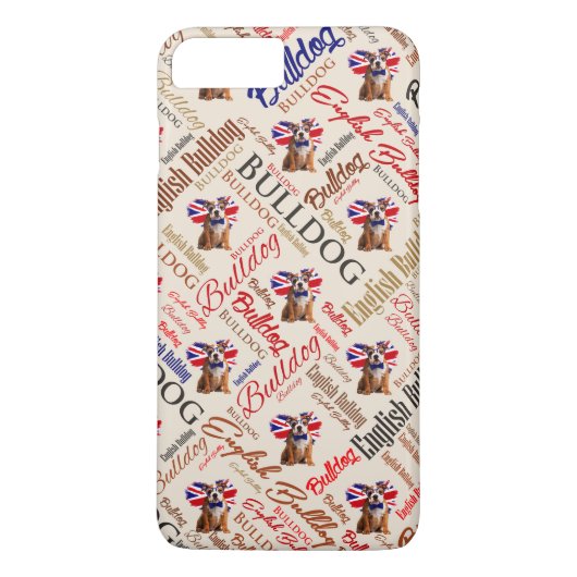 Engelse Bulldog Puppy Word Art Case-Mate iPhone Case (Achterkant)