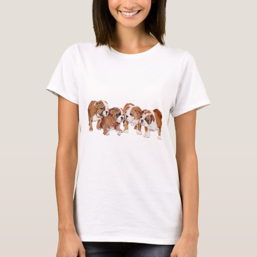 Engelse Bulldog Pups T-shirt (Voorkant)