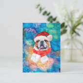 Engelse Bulldog Ras Hond Kerstmis Feestdagenkaart (Staand voorkant)
