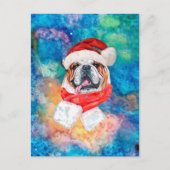 Engelse Bulldog Ras Hond Kerstmis Feestdagenkaart (Voorkant)