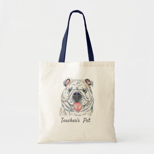 Engelse Bulldog Realistic Funny Illustration Tote Bag (Voorkant)