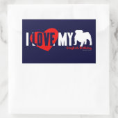 Engelse Bulldog Rechthoekige Sticker (Tas)