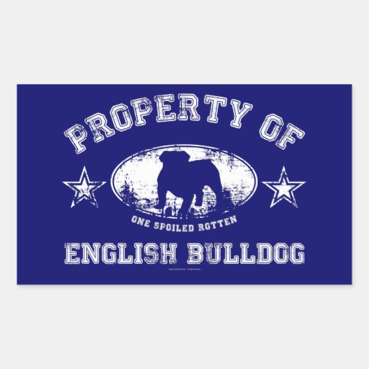 Engelse Bulldog Rechthoekige Sticker (Voorkant)