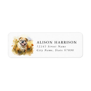 Engelse Bulldog Retouradreslabels Etiket