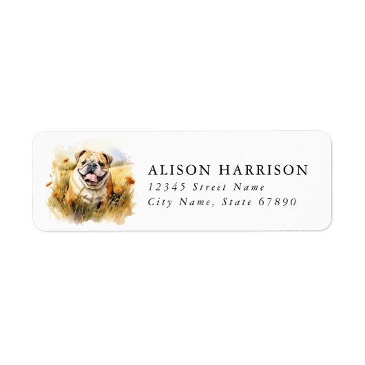 Engelse Bulldog Retouradreslabels Etiket (Voorkant)