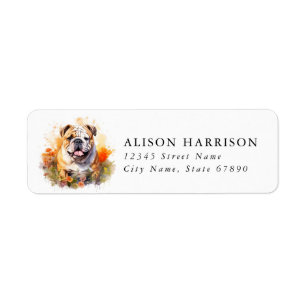 Engelse Bulldog Retouradreslabels Etiket