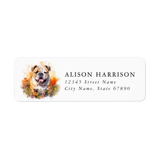Engelse Bulldog Retouradreslabels Etiket (Voorkant)