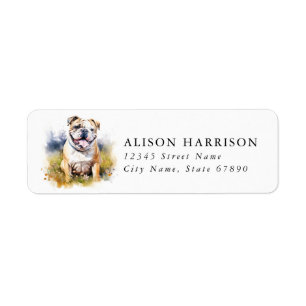 Engelse Bulldog Retouradreslabels Etiket