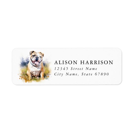 Engelse Bulldog Retouradreslabels Etiket (Voorkant)
