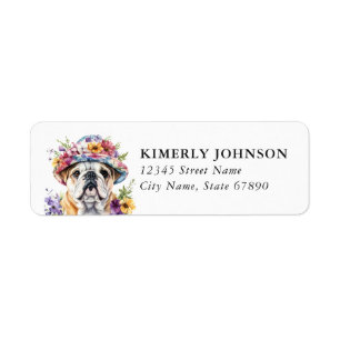 Engelse Bulldog Retouradreslabels Etiket