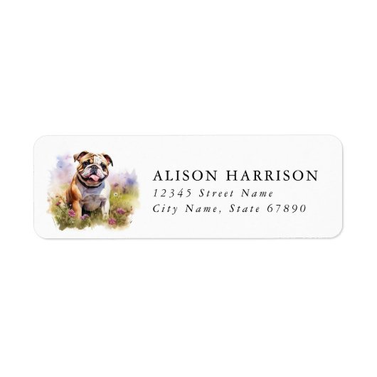 Engelse Bulldog Retouradreslabels Etiket (Voorkant)