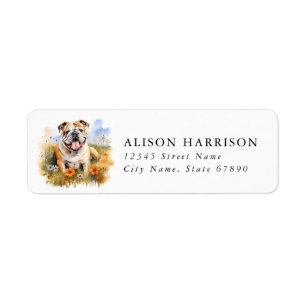 Engelse Bulldog Retouradreslabels Etiket